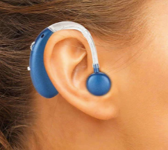 Product model Digital Hearing Aids – Rechargeable – Operated BTE Personal Sound Assist Device in Use
